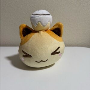 8” Meemeow from Amazon. Cute Cat Plush Toy with Cream and Brown Accents